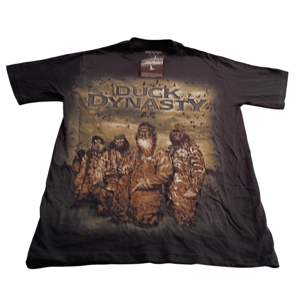 Duck Dynasty A&E Men's Graphic T-Shirt S Black Camo Robertson Family 2013 NWT